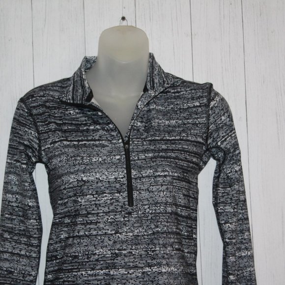 NIKE DRIFIT SMALL 3/4 Zip Hoodie Top Shirt - Picture 2 of 3